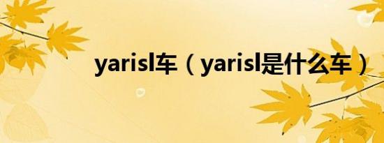 yarisl车（yarisl是什么车）