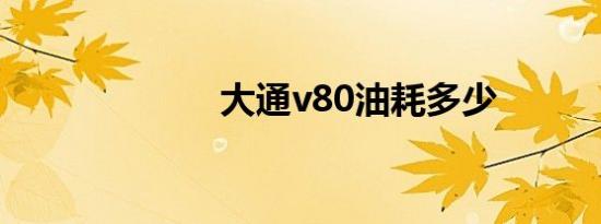 大通v80油耗多少