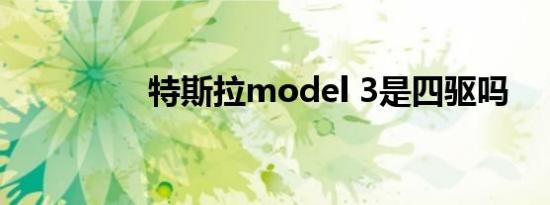 特斯拉model 3是四驱吗