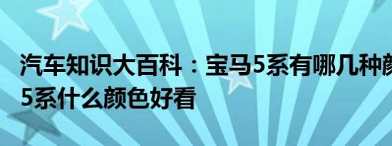 汽车知识大百科：宝马5系有哪几种颜色 宝马5系什么颜色好看