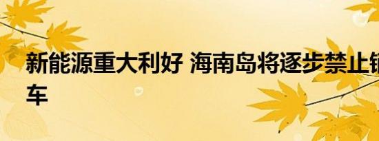 新能源重大利好 海南岛将逐步禁止销售燃油车