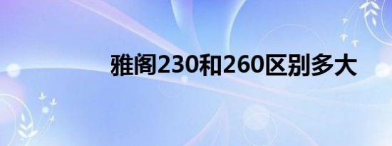 雅阁230和260区别多大