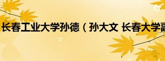 长春工业大学孙德（孙大文 长春大学副校长）