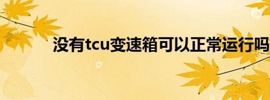 没有tcu变速箱可以正常运行吗