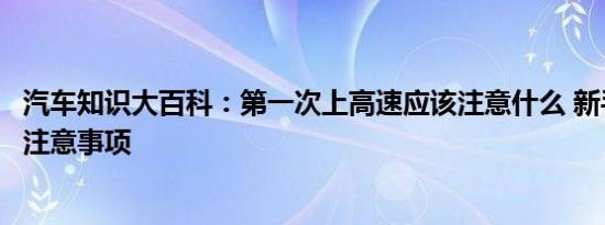 汽车知识大百科：第一次上高速应该注意什么 新手高速开车注意事项