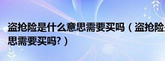 盗抢险是什么意思需要买吗（盗抢险是什么意思需要买吗?）