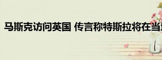 马斯克访问英国 传言称特斯拉将在当地建厂