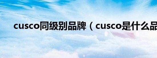 cusco同级别品牌（cusco是什么品牌）