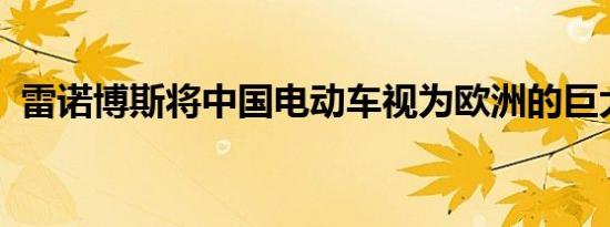 雷诺博斯将中国电动车视为欧洲的巨大威胁