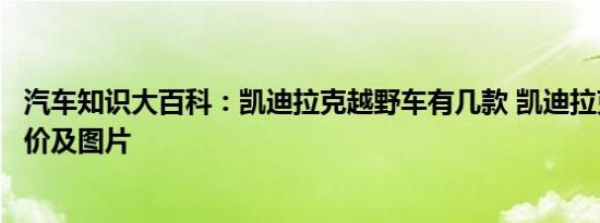 汽车知识大百科：凯迪拉克越野车有几款 凯迪拉克越野车报价及图片