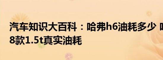 汽车知识大百科：哈弗h6油耗多少 哈弗h6 18款1.5t真实油耗