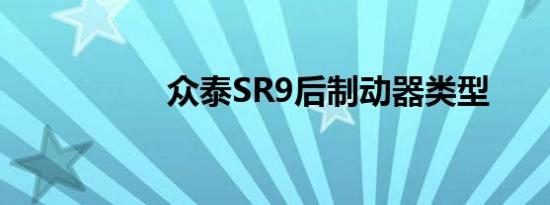 众泰SR9后制动器类型