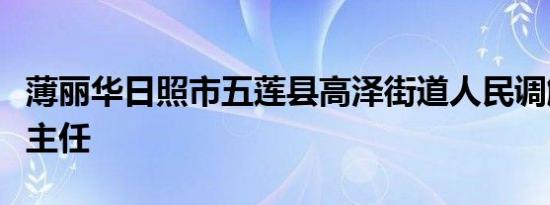 薄丽华日照市五莲县高泽街道人民调解委员会主任