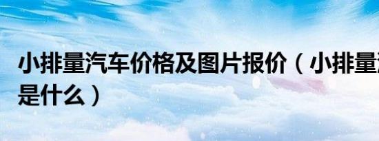 小排量汽车价格及图片报价（小排量汽车价格是什么）