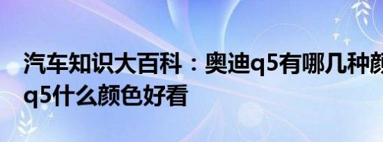 汽车知识大百科：奥迪q5有哪几种颜色 奥迪q5什么颜色好看