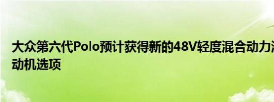 大众第六代Polo预计获得新的48V轻度混合动力涡轮汽油发动机选项