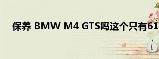 保养 BMW M4 GTS吗这个只有61英里