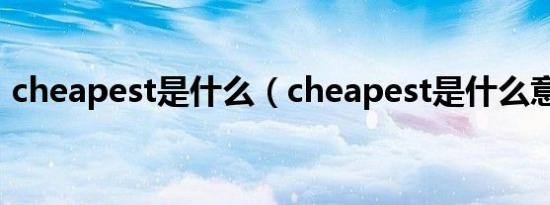 cheapest是什么（cheapest是什么意思啊）