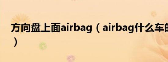 方向盘上面airbag（airbag什么车的方向盘）