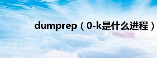 dumprep（0-k是什么进程）