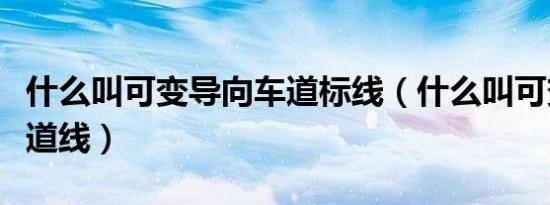 什么叫可变导向车道标线（什么叫可变导向车道线）