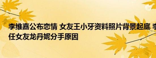 李维嘉公布恋情 女友王小牙资料照片背景起底 李维嘉和前任女友龙丹妮分手原因