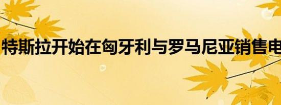 特斯拉开始在匈牙利与罗马尼亚销售电动汽车