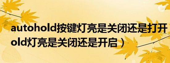 autohold按键灯亮是关闭还是打开（autohold灯亮是关闭还是开启）