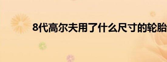 8代高尔夫用了什么尺寸的轮胎