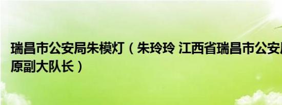 瑞昌市公安局朱模灯（朱玲玲 江西省瑞昌市公安局督察大队原副大队长）