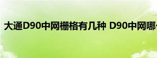 大通D90中网栅格有几种 D90中网哪个好看