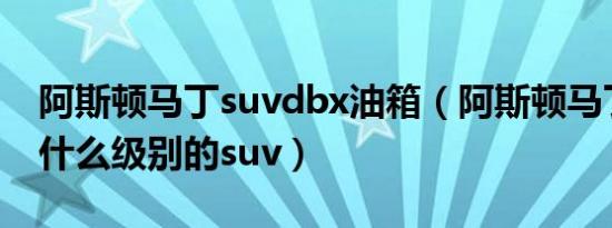 阿斯顿马丁suvdbx油箱（阿斯顿马丁dbx是什么级别的suv）