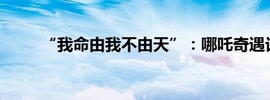 “我命由我不由天”：哪吒奇遇记