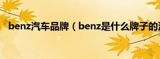 benz汽车品牌（benz是什么牌子的汽车）