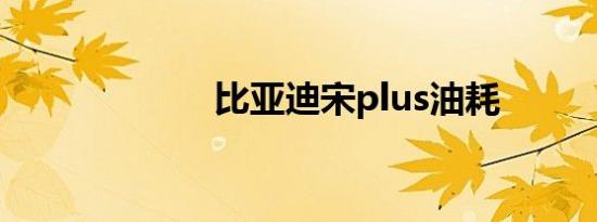 比亚迪宋plus油耗