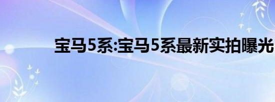 宝马5系:宝马5系最新实拍曝光