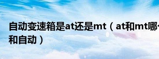 自动变速箱是at还是mt（at和mt哪个是手动和自动）