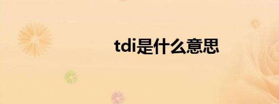 tdi是什么意思