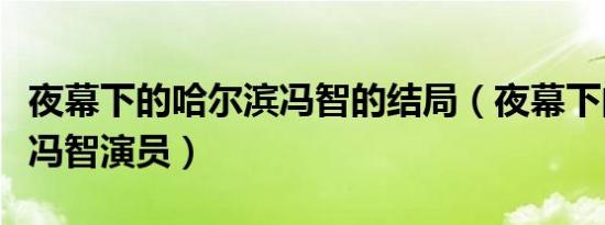 夜幕下的哈尔滨冯智的结局（夜幕下的哈尔滨冯智演员）