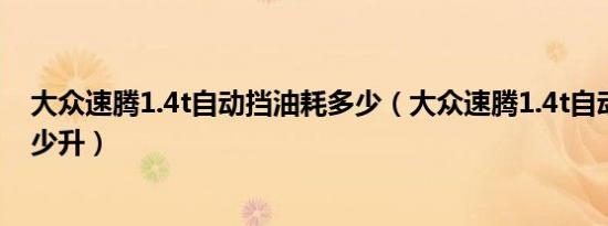 大众速腾1.4t自动挡油耗多少（大众速腾1.4t自动挡油耗多少升）