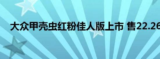 大众甲壳虫红粉佳人版上市 售22.26万元