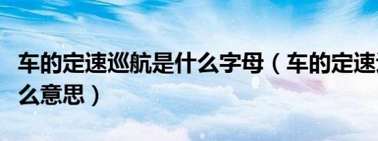 车的定速巡航是什么字母（车的定速巡航是什么意思）