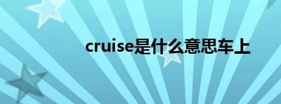 cruise是什么意思车上