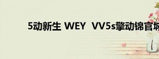 5动新生 WEY  VV5s擎动锦官城