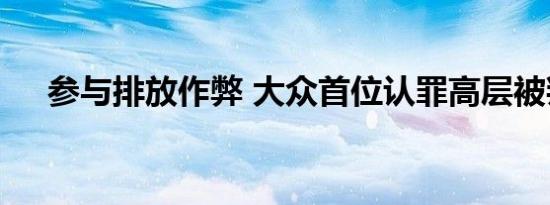 参与排放作弊 大众首位认罪高层被判刑