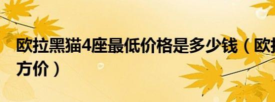 欧拉黑猫4座最低价格是多少钱（欧拉黑猫官方价）