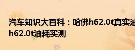 汽车知识大百科：哈佛h62.0t真实油耗 哈弗h62.0t油耗实测