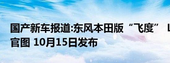 国产新车报道:东风本田版“飞度” LIFE最新官图 10月15日发布