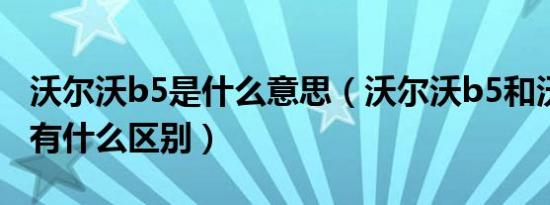 沃尔沃b5是什么意思（沃尔沃b5和沃尔沃b6有什么区别）