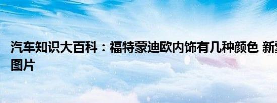 汽车知识大百科：福特蒙迪欧内饰有几种颜色 新蒙迪欧内饰图片